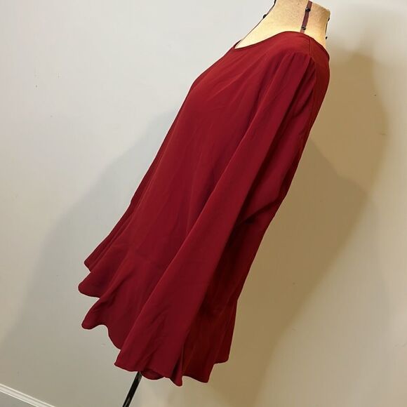 MUD PIE Red Ruffle Hem Blouse  - Size Large - Picture 6 of 13